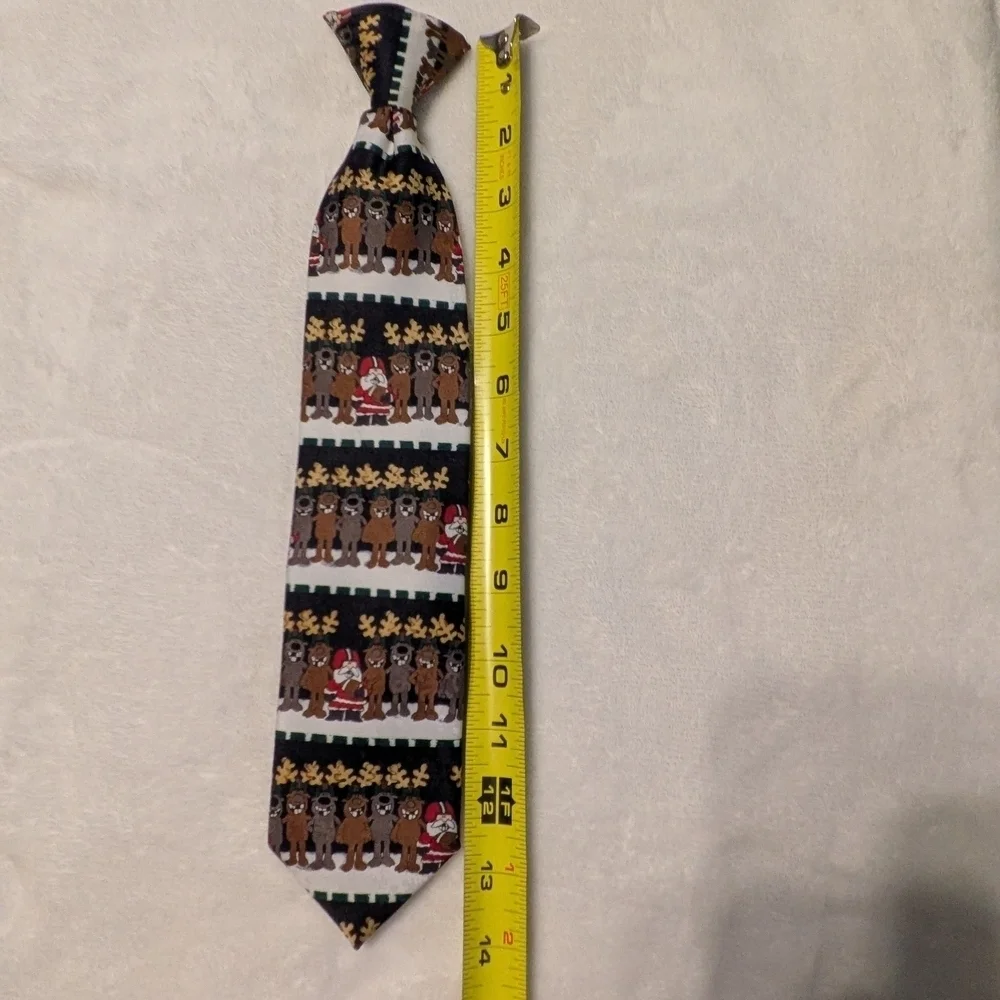 Festive Santa and Reindeer Clip on Tie